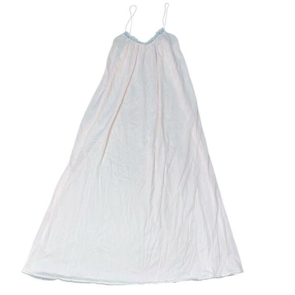 Mary McFadden Womens Size Medium Maxi Slip Dress Lingerie V Neck Lace Light Pink - Picture 2 of 6